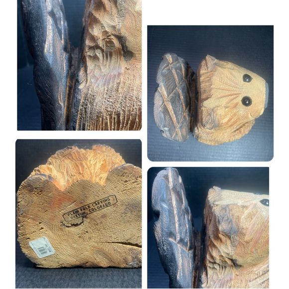 VINTAGE HANDCARVED WOODEN BEAVER FROM COLORADO Approx 10” 4lbs - Picture 11 of 16